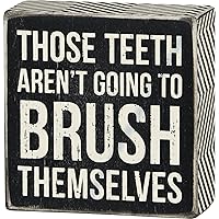 Primitives by Kathy Home Decor Box Sign-Those Teeth, 4