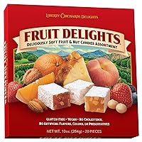 Liberty Orchards, Fruit Delights - Assorted Vegan Fruit and Nut Candies, Turkish Delight Gourmet Snack 10 Oz.