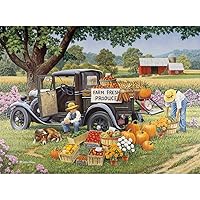 Bits and Pieces - 1000 Piece Jigsaw Puzzles for Adults - ‘Home Grown’ - Fall On The Farm 1000 pc Jigsaw by Artist John Sloane - 20” x 27”