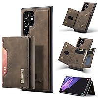 2 in 1 Magnetic Separable Wallet Leather Phone Case for Samsung Galaxy A73 A53 A33 A23 A13 A21S 5G 4G Shell, Soft Lined Card Holder Stand Back Cover(Brown,A53 5G)