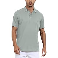 Men's Golf Polo Shirt Dry Fit Moisture Wicking Short Sleeve with Collared Casual Business T-Shirt Sun Protection
