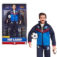 Barbie Signature Fashion Doll, Ted Lasso Wearing Blue Tracksuit with AFC Richmond Logo, Collectible in Displayable Packaging