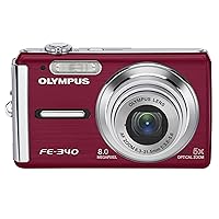 OM SYSTEM OLYMPUS FE-340 8MP Digital Camera with 5x Optical Zoom (Red)