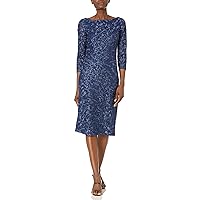 JS Collections Women's Leaf Embroidered Cocktail Dress with Slit at Center Back