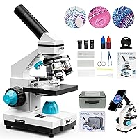 40X-2000X Microscope for Kids,Monocular Compound Microscope Kit for Students Adults,Dual LED Powerful Biological Microscopes Set for Lab School Laboratory Education Science Beginner 1000x 2000x
