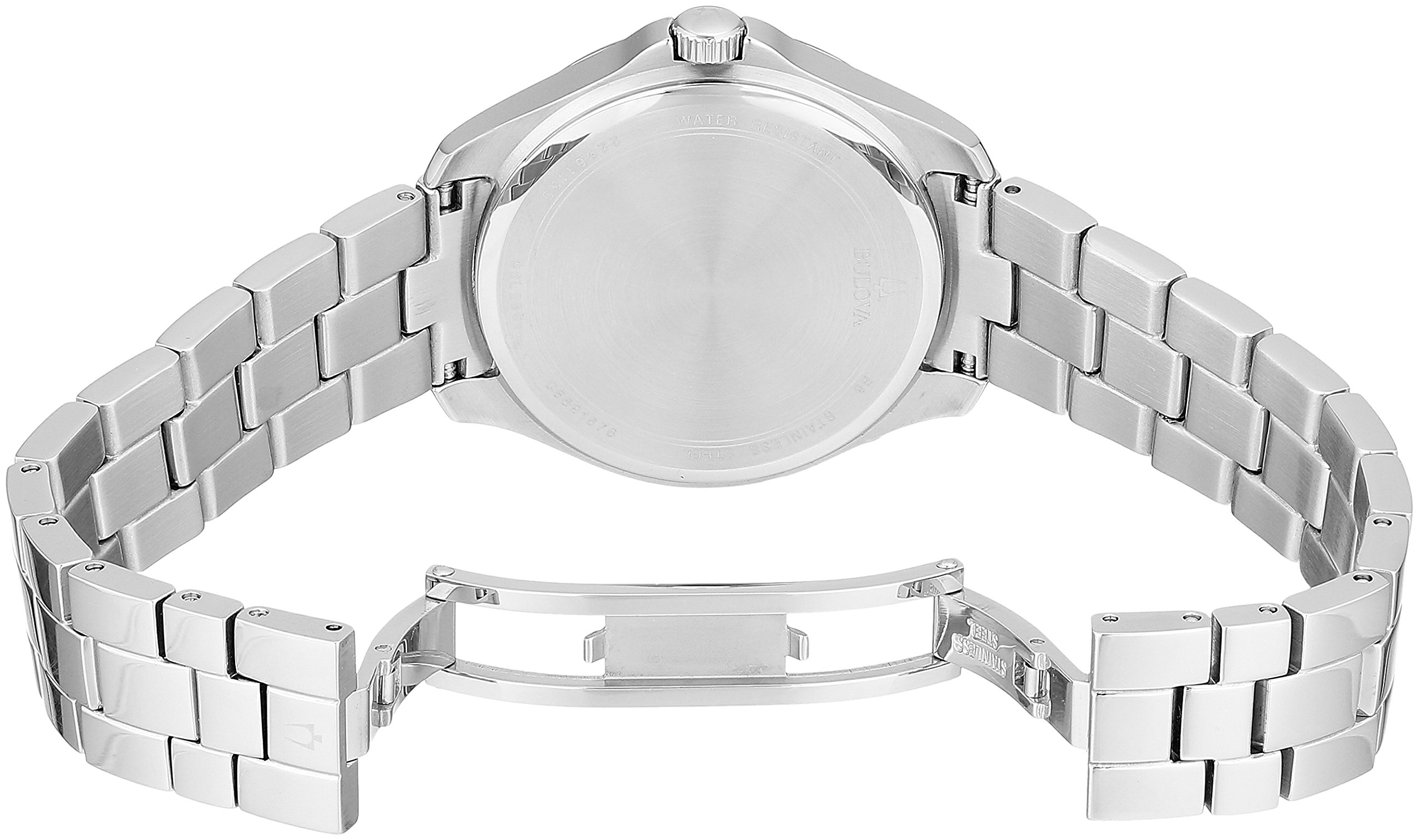 Bulova Ladies' Classic Crystal Stainless Steel 2-Hand Quartz Watch, Pave Dial Style: 96L236