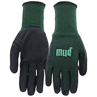 MUD Bamboo Moisture-Wicking & UV Protection Polyurethane/Nitrile Coated Work Gloves, Enhanced Grip, Puncture Resistant, Green/Black, Large (SM7197G/LXL)