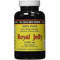 100% Pure Freeze Dried Fresh Royal Jelly - 2000 mg YS Eco Bee Farms 75 Caps