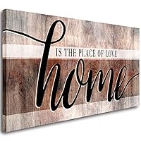 Inspirational Quotes Canvas Wall Art for Living Room|Home is the Place of Love|Family Motto Wall Decor|Home Decor Wall Art|Canvas Prints Picture Framed Artwork Painting for Bedroom Dining Room Decorations Ready to Hang 20