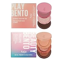 Kaja 3-in-1 Blendable Sculpting Trio - Play Bento 2.5 Dolce Cappuccino + Beauty Bento Collection - Bouncy Eyeshadow Trio 0 Spiked Ginger, 0.03 Oz Bundle