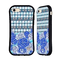 Head Case Designs Indigo Floral Blue Hybrid Case Compatible with Apple iPhone 7/8 / SE 2020 & 2022