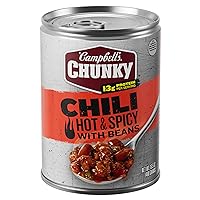 Chunky Chili, Hot and Spicy Chili with Beans, 16.5 oz Can