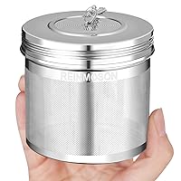 Reinmoson 2 Pack Large Tea Ball Infuser for Loose Leaf Tea & Spice Ball for Cooking Soup, 304 Stainless Steel, Threaded Lid, Chain Hook, Extra Fine Mesh Tea Strainer Ball for Herb, Iced Tea