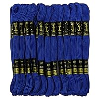 Cross Stitch Hand Embroidery Thread Stranded Cotton Craft Sewing Floss 25 Skeins-Royal Blue