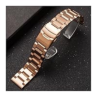 Men's Watchbands 18mm 19mm 20mm 21mm 22mm 23mm 24mm 25mm Stainless Steel Watchband Solid Metal Men Women Strap Bracelet Watch Band Accessories (Band Color : Rose Gold, Band Width : 22mm)