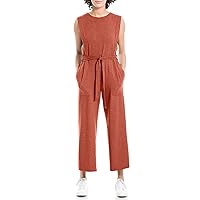 Max Studio womens French Terry Waist Tie Jumpsuit