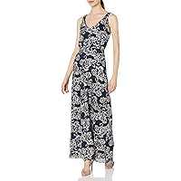 Marina Women's Long Embroidered V Front and Back Gown