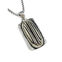Braided Shield/Armour Brass & Solid Sterling Silver 925 Pendant by Ezi Zino