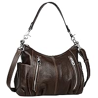 HESHE Genuine Leather Purses for Women Shoulder Hobo Bag Crossbody Satchel Handbags Designer Ladies Totes Purse