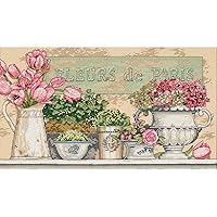 DIMENSIONS 35204 'Flowers of Paris' Counted Cross Stitch Kit, Beige Aida, 14