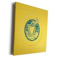 3dRose Tea or Coffee Sign on Yellow Metal Rivet Effect-... - Museum Grade Canvas Wrap (cw_293756_1)