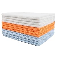 Certified Recycled Microfiber Cleaning Cloths, Made from Plastic Bottles (12 x 12 in Cloths) Pack of 12