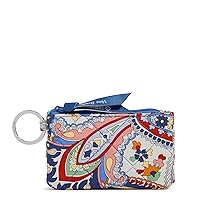 Vera Bradley Cotton Deluxe Zip Id Case Wallet with RFID Protection, Harbor Paisley