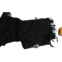 100% Peruvian Baby Alpaca Throw Blanket, Single-Size (130x180 cm) Black, Vegan, Organic, Silkiness