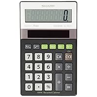 Sharp Electronics ELR277BBK 8-Digit Recycled Plastic Cabinet Calculator - Black
