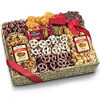 A Gift Inside Chocolate Caramel and Crunch Grand Gift Basket with Warm Weather Packaging
