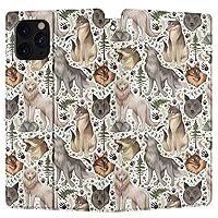 Wallet Case Replacement for Apple iPhone 12 Mini 11 Pro Max Xr Xs 10 X 8 Plus 7 6s SE Forest Howling Wolves Cover Magnetic Nature PU Leather Folio Flip Snap Card Holder Wolf Wildlife