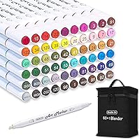 Markers for Adult Coloring Books: 100 Colors Coloring Markers Dual Tips  Fine & Brush Pens Water-Based Art Markers for Kids Adults Drawing Sketching  Bullet Journal Non-Bleeding - Maui - White
