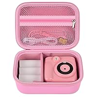 Againmore Universal Kids Camera Case Compatible for ESOXOFFORE/for GKTZ/for WEEFUN/for Anchioo/for MINIBEAR Instant Print Camera, Digital Video Cameras Bag for Photo Papers & Accessories-Pink