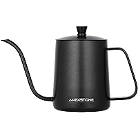 Apexstone Small Pour Over Coffee Kettle Gooseneck, Black Pour Over Coffee Kettle Stainless Steel, 20 oz Coffee Kettle