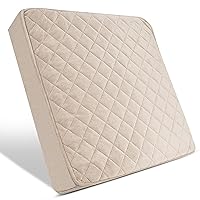 Chair Seat Cushion - 18x18x3 Memory Foam Large Square Thick Non-Slip Pads for Kitchen, Dining, Office Chairs, Car Seats - Booster Cushion - Comfort and Back Pain Relief - Firm - Beige