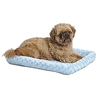 Bolster Dog Bed 24L-Inch Blue Dog Bed or Cat Bed w/ Comfortable Bolster | Ideal for 