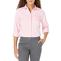 Foxcroft Women's Charlie Long Sleeve with Roll Tab Solid Pinpoint Blouse