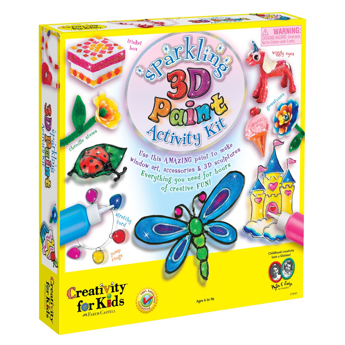 Creativity for Kids Sparkling 3D Wonder Paint Activity Kit - Deluxe Window Art Paint Kit , Yellow
