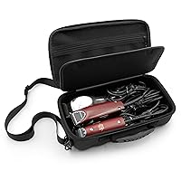 CASEMATIX Hair Clipper Barber Case Holds Three Electric Clippers, Hair Buzzers, Trimmers, T Finisher Liner - Travel Case for Clippers, Stylist and Hair Cutting Supplies