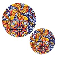 Mexican Talavera Tile Trivets for Hot Dishes Pot Holders Set of 2 Pieces Hot Pads for Kitchen Heat Resistant Trivets for Hot Pots and Pans Placemats Set for Kitchen Countertops Decor