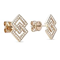 14K Rose Gold .19ct White Diamond Stud Earrings