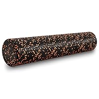 ProsourceFit High Density Foam Rollers 24 - inches long, Firm Full Body Athletic Massage Tool for Back Stretching, Yoga, Pilates, Post Workout Muscle Recuperation, Black/Orange