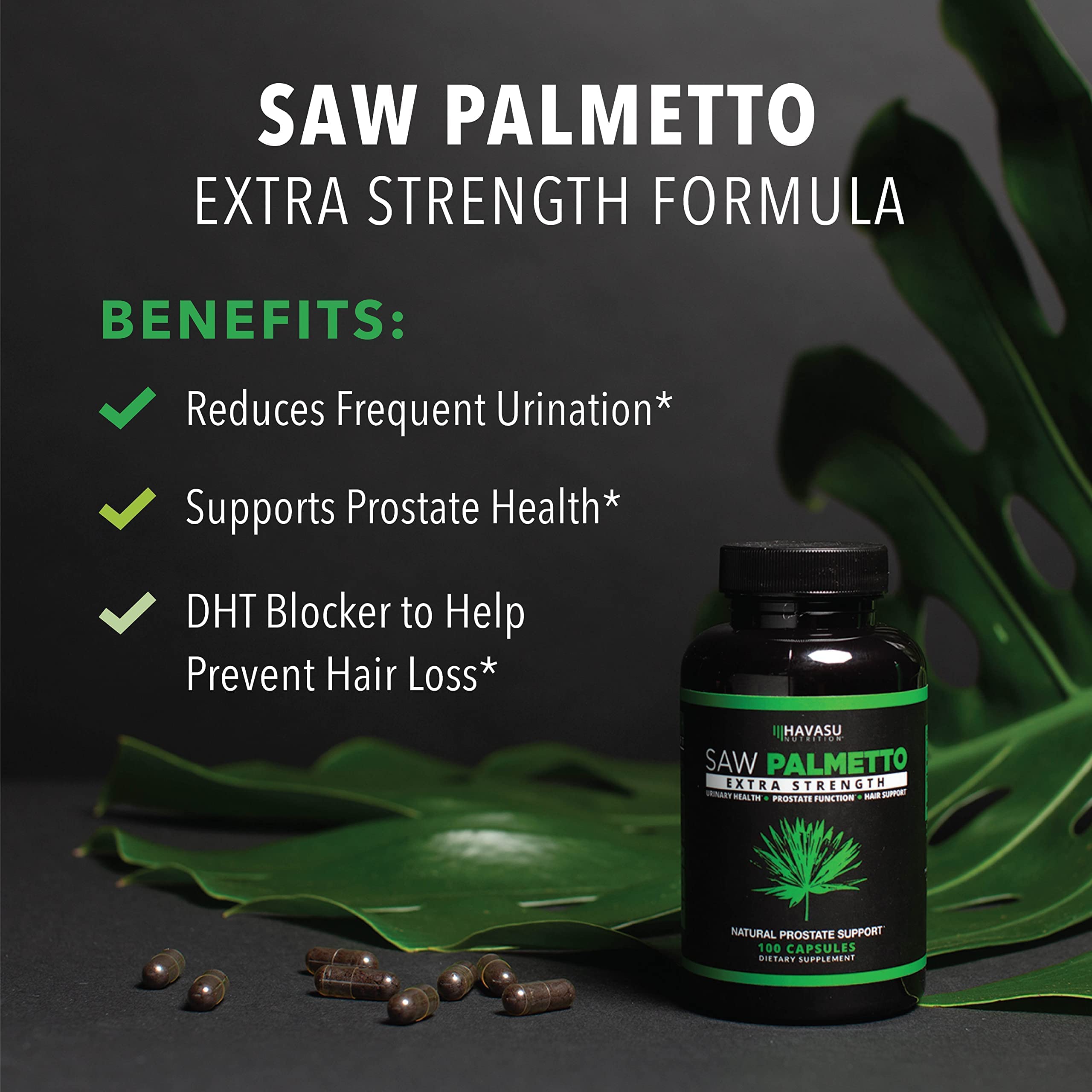 HAVASU NUTRITION L Arginine and Saw Palmetto Capsules as Ultimate Male Enhancing Supplement for Performance & Prostate Support by Aiding in Vascular Support from Nitric Oxide