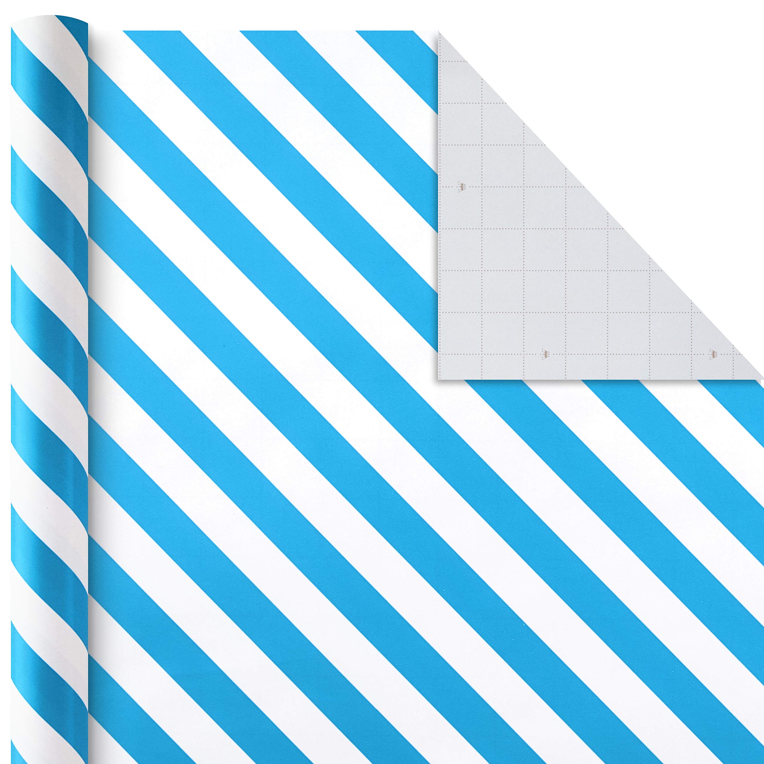 Hallmark All Occasion Wrapping Paper Bundle with Cut Lines on Reverse (Pack of 6; 180 sq. ft. ttl.) Solids, Polka Dots & Stripes for Birthdays, Easter, Mothers Day, Weddings, Baby Showers (5JXW1746)