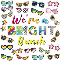 Summer Cutouts Summer Sunglasses Bulletin Board We’re A Bright Bunch Hawaiian Theme Party Cutouts for School Classroom Office Home Decorations