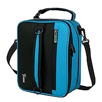 Tirrinia Expandable Insulated Lunch Bag, Leakproof Flat Lunch Cooler Tote with Shoulder Strap for Men and Women, Suitable for Work & Office, Blue