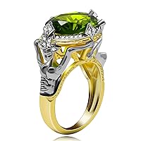 Gold Plated Big Green Cubic Zirconia Stone Mermaid Design Cocktail Rings for Women Girls Y618