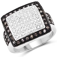 0.60 Carat Genuine Black Diamond .925 Sterling Silver Ring