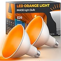 LOHAS Orange Flood Light Bulbs, Halloween PAR38 LED Flood Light Outdoor 100W Equivalent, 15 Watt Colored Porch Light Bulb, E26 Base Ideal for Home Lighting, Holiday, Party Decoration, 2 Pack