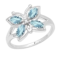 Dazzlingrock Collection 6X3 MM Marquise Gemstone Ladies Split Shank Right Hand Butterfly Ring, Available in Various Gemstones in 10K/14K/18K Gold & 925 Sterling Silver